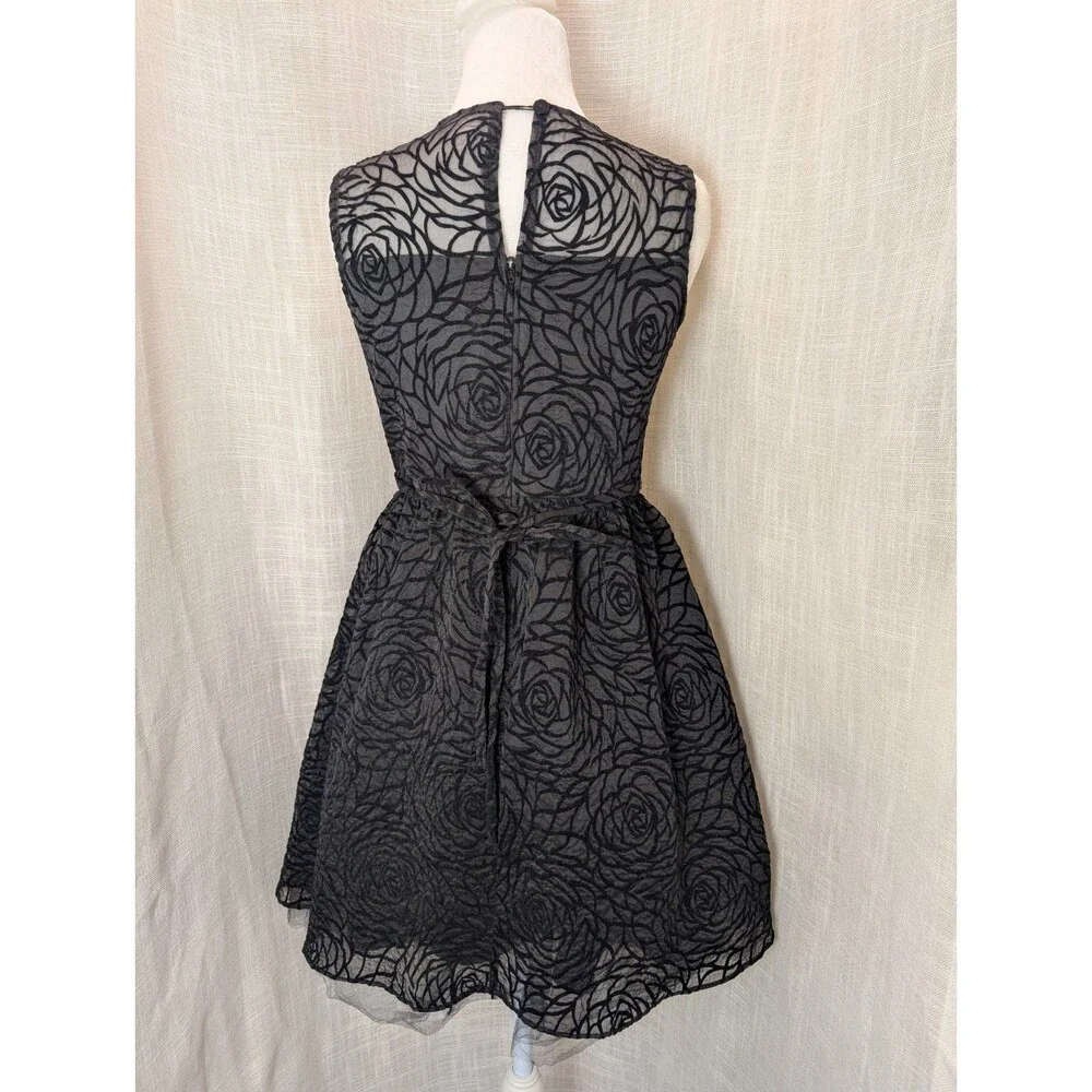 Rare Editions Girls Dress Floral Size 16 Floral Jeweled Black